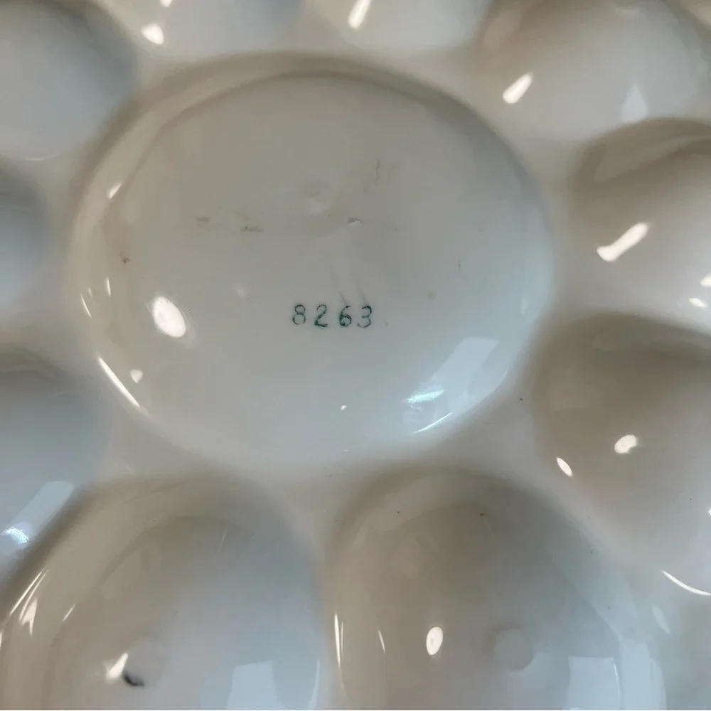 Vintage 1970’s Norleans Deviled Egg Plate Ceramic Serving  Easter Cottagecore